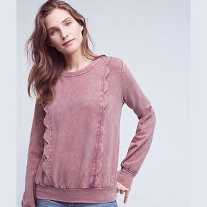 {Anthropologie} Weckerlie Scalloped Sweatshirt